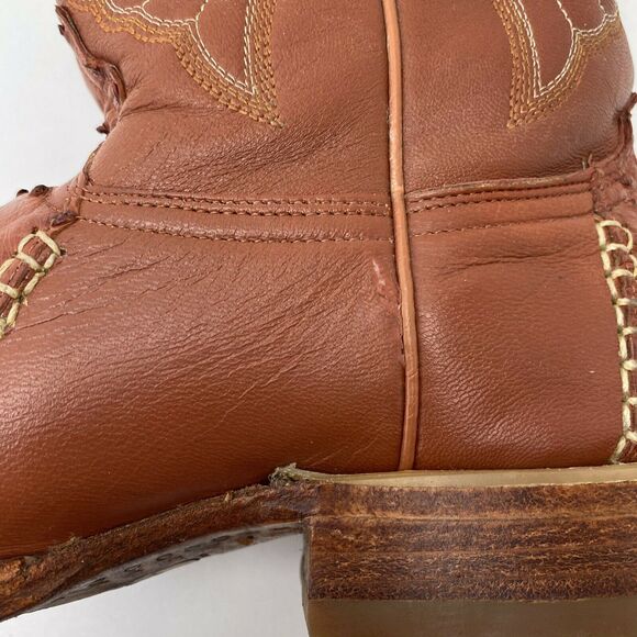 Los Altos Boots 6X Cognac Ostrich Fashion Cowboy Western Boots Mens US 7 EE $370 - Picture 11 of 12